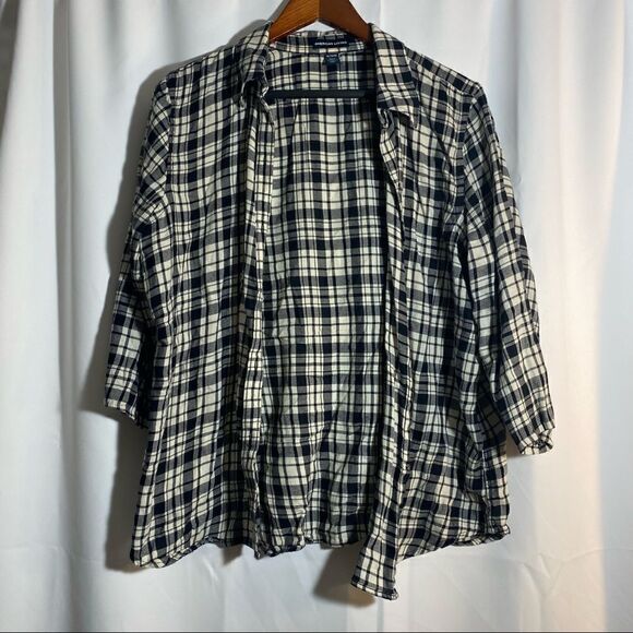 Black and White Flannel Top - Picture 1 of 2